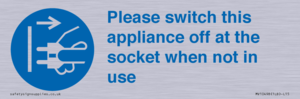 Please switch this appliance off at the socket when not in use